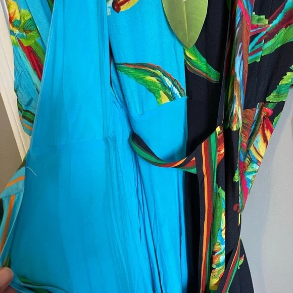 Farm Rio Mixed Banana Wrap Style Multicolored Dress S - Picture 7 of 12